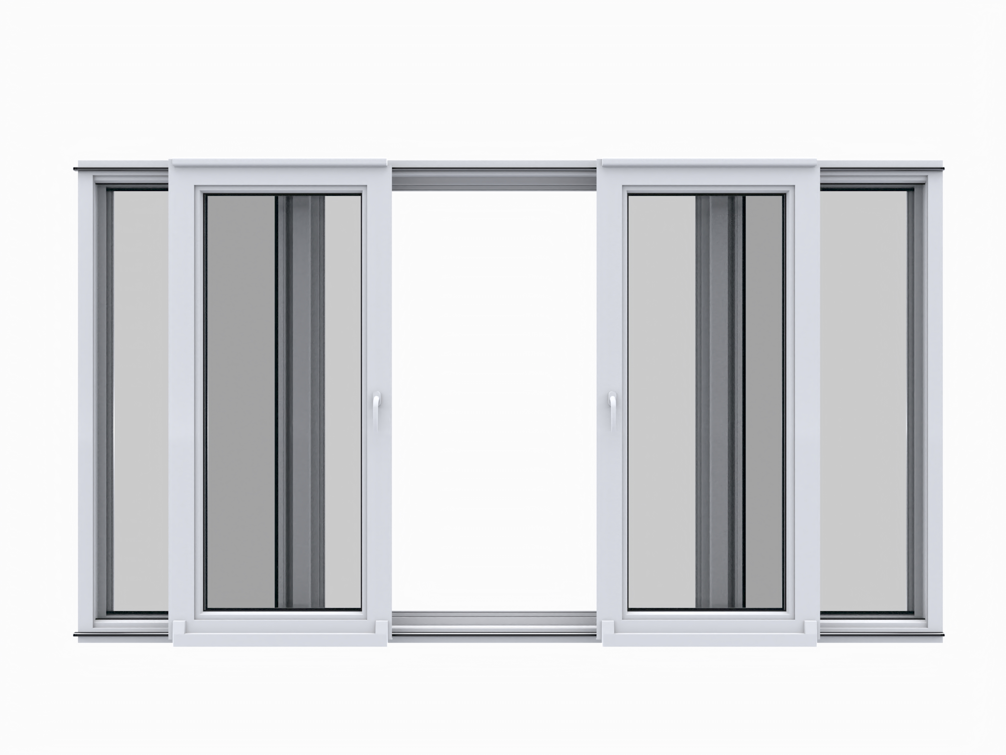 doors oscillating with two fixed parts