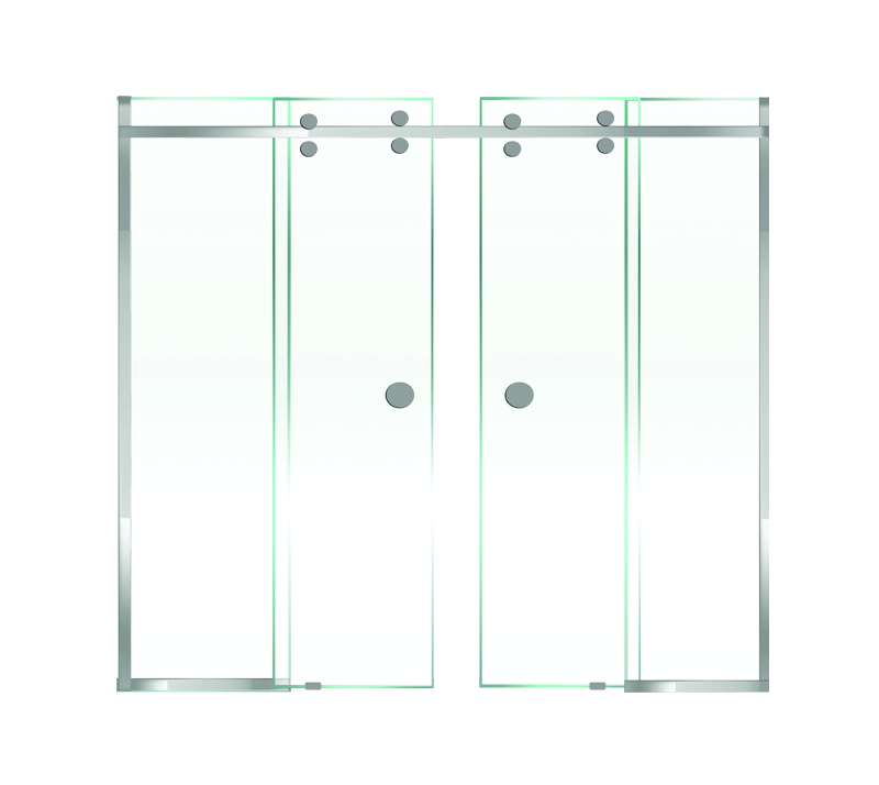 Two sliding doors with two fixed panels
