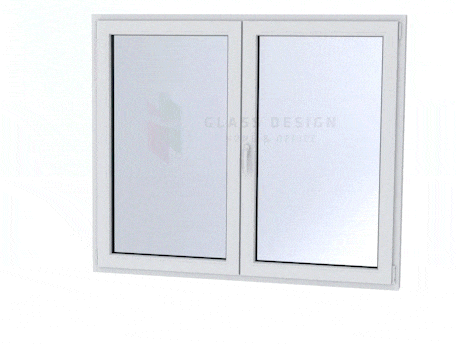 Window double glazed swinging with one hinged side