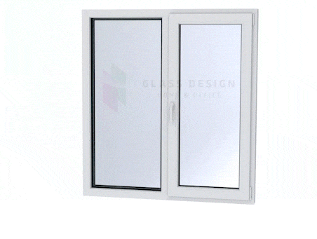 double glazed oscillating window with a fixed side