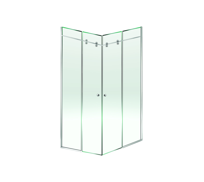 Two sliding doors and two fixed 90° panels