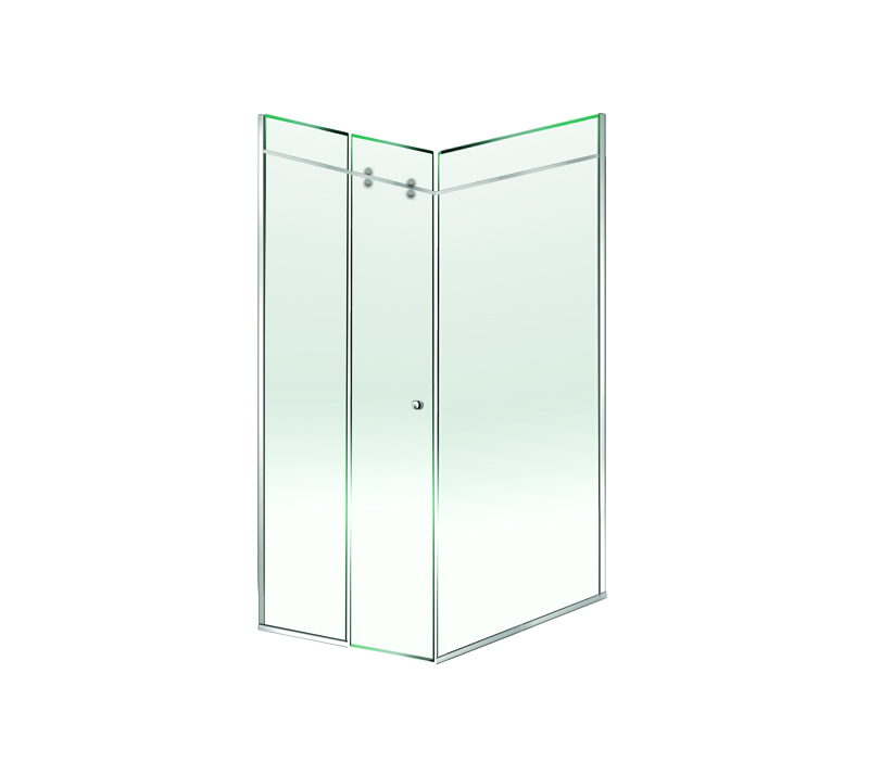 door sliding with two fixed 90° panels