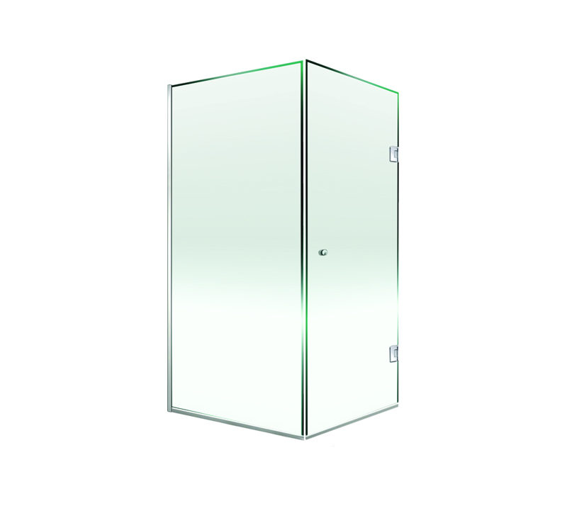 A door hinged with a fixed 90° panel