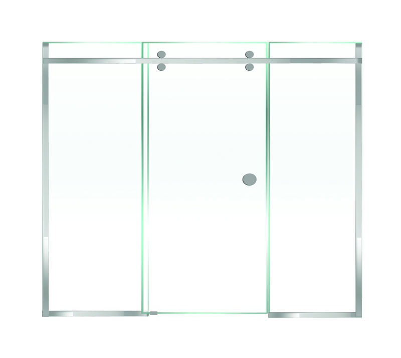 door sliding with two fixed panels