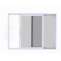 HST patio doors, White colour, 300x205, One mobile and one fixed part