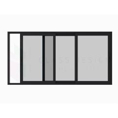 HST patio doors, Standard colour, 400x220, Two mobile parts and one fixed part