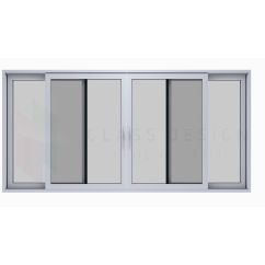 HST patio doors, White colour, 420x220, Two mobile and two fixed parts