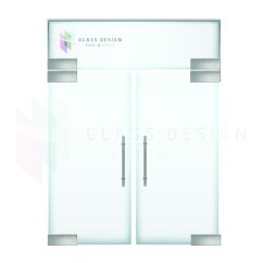 Two doors and clear glass 10mm overlight, size 200x210 cm 