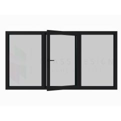 Fereastra termopan PVC, Shark Evolution 72, 5 camere, Culoare Standard, 290x150 cm, Fereastra oscilo-batanta cu doua parti fixe