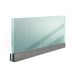 Clear glass railing 6.2.6, 600x90 cm, in aluminium profile
