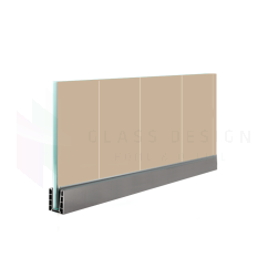 Coloured glass railing 8.2.8, 500x80 cm, in aluminium profile