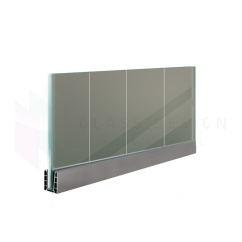 Balustrada din sticla colorata 8.2.8, 400x80 cm,  in profil din aluminiu