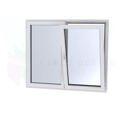 Fereastra termopan PVC, Lion Evolution 92, 6 camere, Alb, 180X172 cm, oscilobatanta cu parte batanta, Protectie antiefractie