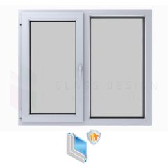 PVC double-glazed window, Lion Evolution 92, 6-chambers, White, 180X172 cm, fixed side casement, Burglar resistant