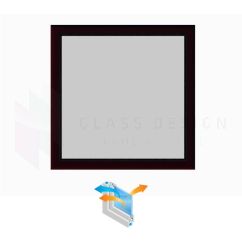 Finestra in PVC con doppi vetri, Lion Evolution 92, colore standard, 120 x 120 cm, fissa, con protezione termica extra.
