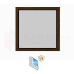 PVC double glazed window, Lion Evolution 92, standard colour, 120 x 120cm, fixed, burglar proof 