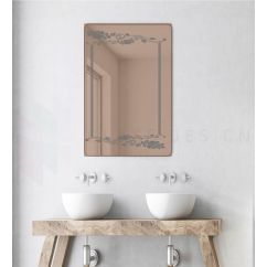 Rectangular mirror with bronze colour and sandblasted pattern 80x142cm, thickness 6mm