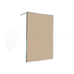 Bronze glass shower screen with mounting kit included, 90 x 205cm