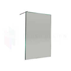 Grey glass shower screen with mounting kit included, 80 x 205cm