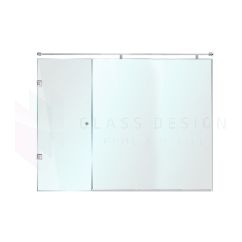 Box doccia in vetro trasparente con porta a battente e 1 pannello fisso, 140 x 190 cm