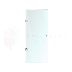 Hinged door made of glass treated against calc, 70 x 190 cm